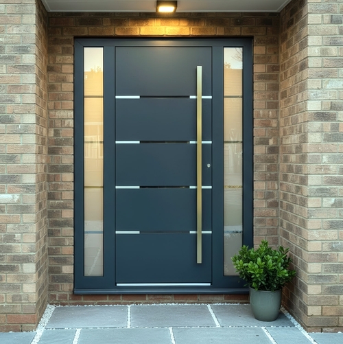 Дверь с хромированной ручкой Дверь с хромированной ручкой