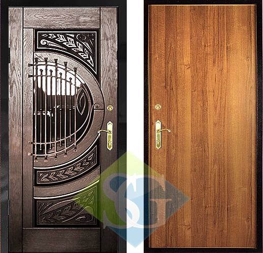 Дверь массив дуба с ковкой Дверь массив дуба с ковкой