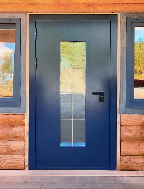 Порошковая дверь со стеклом